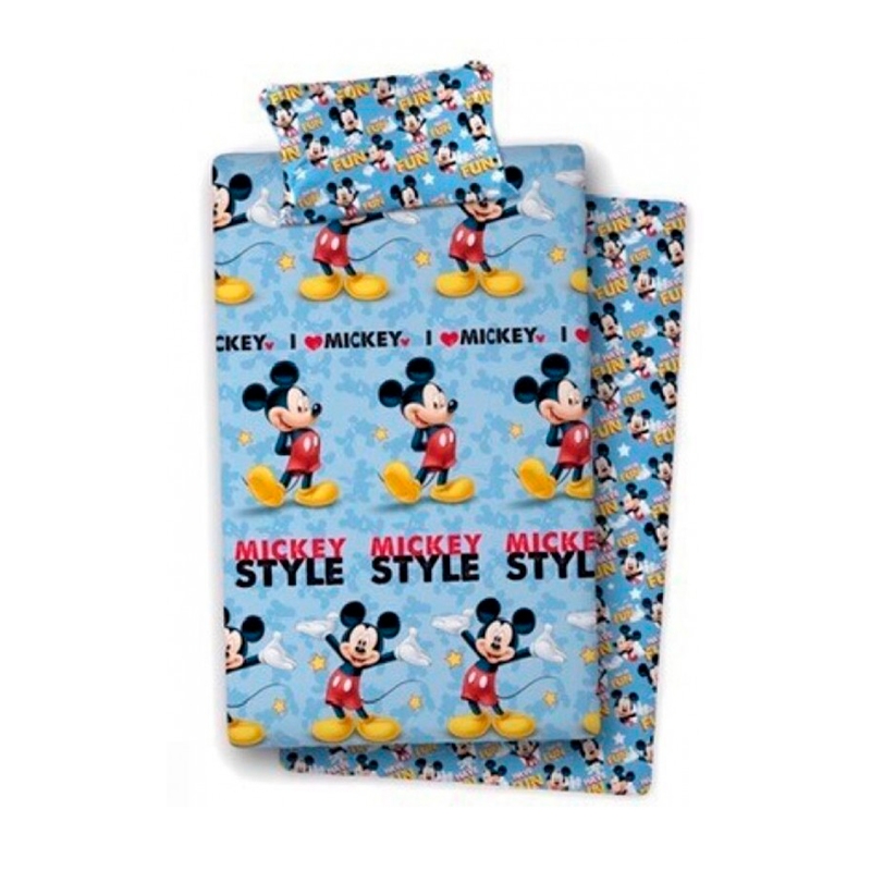 Tamaño: 100 x 135 cm 2 piezas 100% algodón certificado ÖkoTex Standard 100 Mickey Mouse azul 40 x 60 cm 40x60 cm Juego de ropa de cama para bebé Talla:100x135 cm 