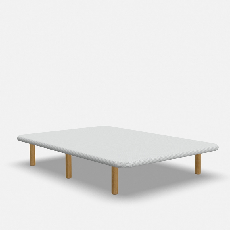 3D Blanco Antideslizante-Con patas de madera de Haya Natural (+28€)